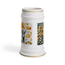 "Be Rich" Stein Mug 22oz – Perfect for Enjoying Your Favorite Drink in Style