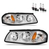 KarSpareHub Headlights Assembly with Bulbs for 2000-2005 Chevy Impala Headlamp