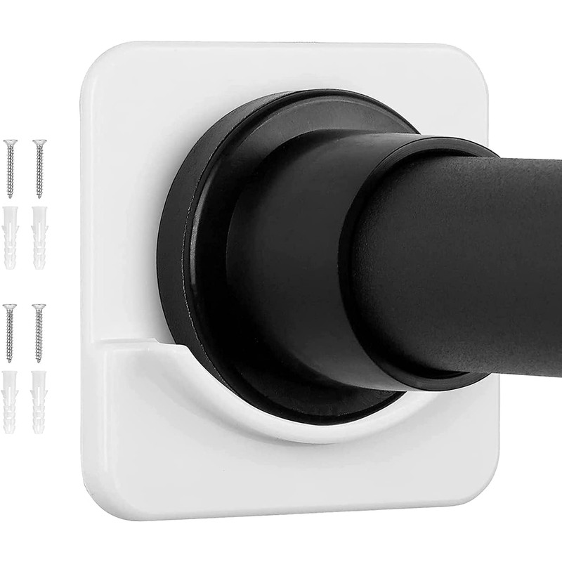 ICERO Adhesive Shower Curtain Rod Holder | No Drilling, Sticking