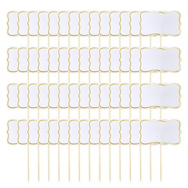 56 PCS Party Food Labels for Buffet Table Mini Chalkboard Signs Food Flags for Buffets to Write on Buffet Labels Blank Toothpick Flags Cocktail Sticks White
