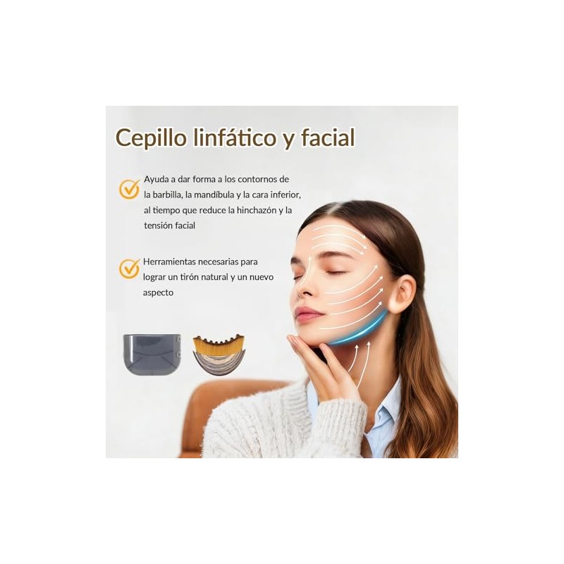 Cepillos Faciales Para Drenaje Linfático - Diseño Ergonómico Suaves Y