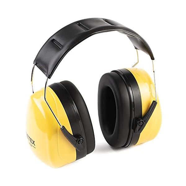 PRETEX Ear Defenders with SNR 34dB - Lightweight Ear Muffs Protection for Adults - Adjustable Noise Cancelling Headphones - Over Ear Earmuffs for Work or Home - Yellow