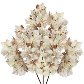 Artificial Maple Leaf Branch Fall Stems – Fake Autumn Leaves Single Stem for Home Decor, Thanksgiving Decorations, Wedding Centerpieces, DIY Craft, Faux Maple Branches for Fall Vase Arrangement