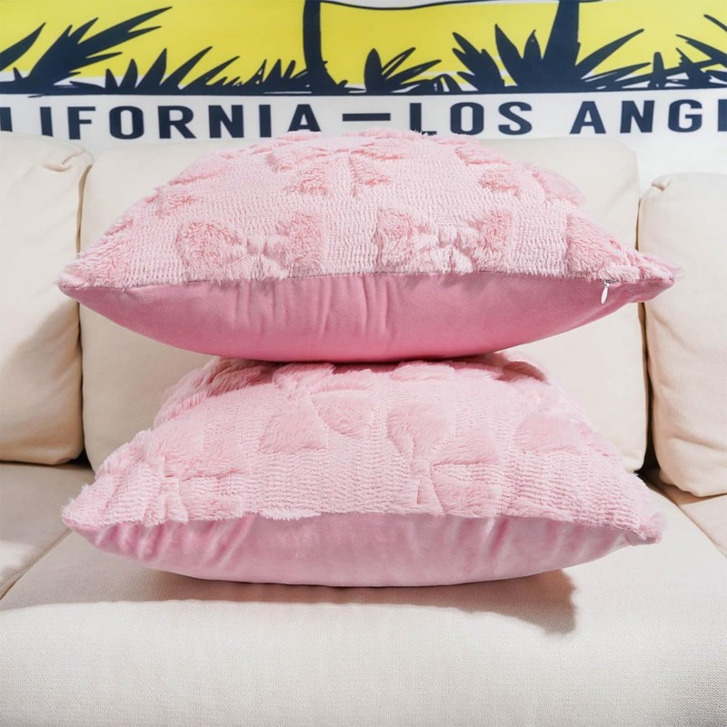 Pink Pillow Cases, Pillowcases, 2 PCS Pink Cushion Covers with