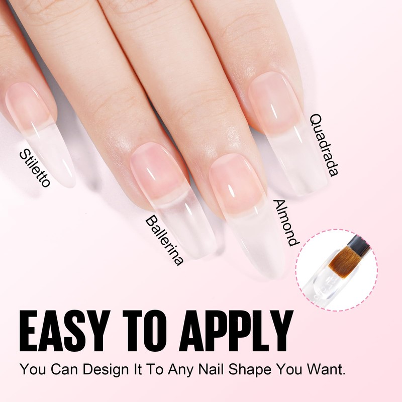 TOMICCA 2 Colours Extender Gel Clear & Light Pink Set,