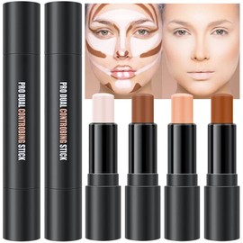 evpct 2Pcs 2in1 Cream Contour Stick Palette Contouring Concealer Sticks Primer Face Makeup Cream Kit for Beginners Creamy Contour and Highlight Stick contorno maquillaje para mujer en oferta en crema