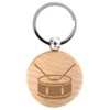 keepdrum Snare Wooden Round Keyring Gift for Musicians, natural, Unit