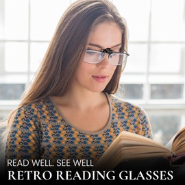 Xfeel Clip on Reading Glasses Blue Light Blocking Flip Up Readers Magnifiers Eyeglasses for Women Men