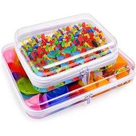 AOBOPLE Clear Hard Shell Zipper Case,Large Toy Storage Bags,Reusable Clear Plastic Board Game Storage,Hard Zipper Case Travel Waterproof Organizer Bags for Snacks Toy Intimate