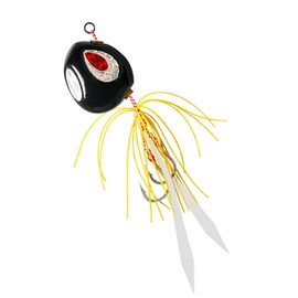 Tolure 3.5 oz (100 g) Sea Fishing Laser Seal Eyes Luminous Hook Tie Lap Tie Red Snapper Fishing Sea Mule 1 Pcs/Pack (Black)