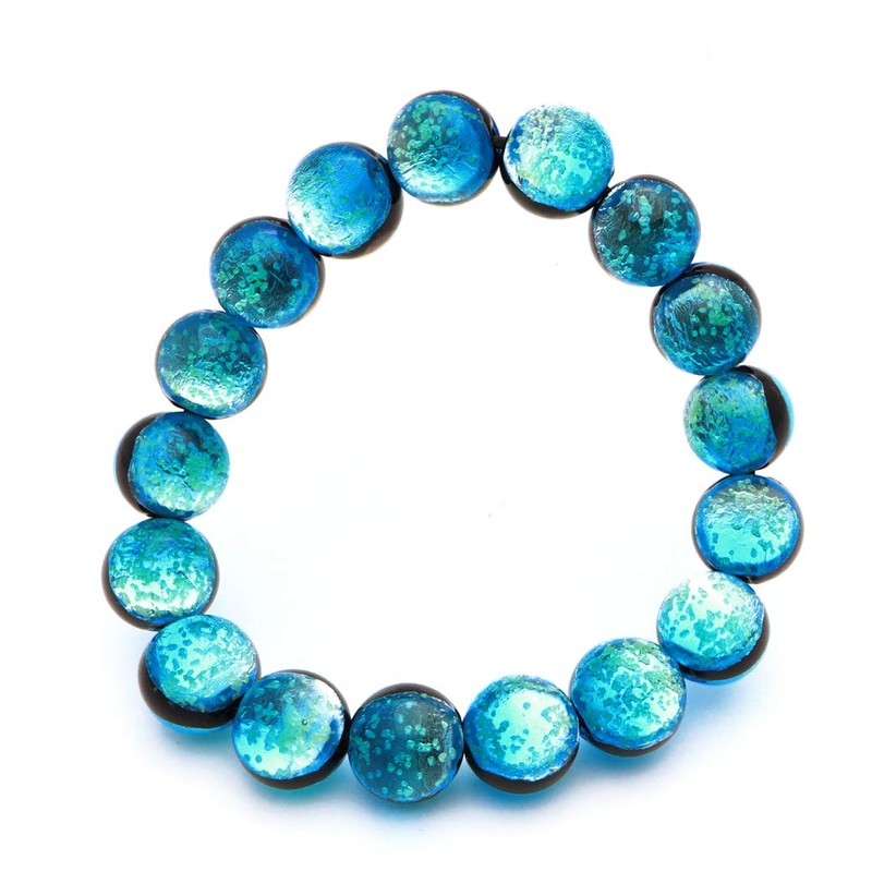 GOLD STONE Luminous Hateruma Blue Firefly Glass Bracelet, 0.5 inch