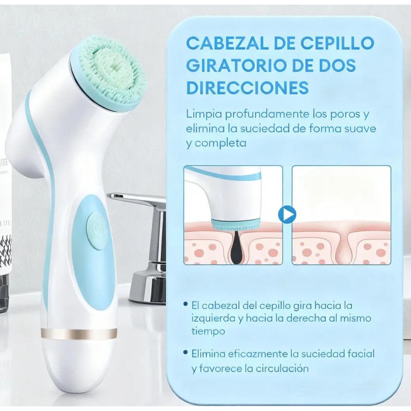 Cepillo Facial Eléctrico Usb Inalámbrico 2 Velocidades