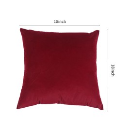 LEIFANTIYA 18 x 18 Inches Burgundy Square Throw Pillow Cover Set of 2, Super Soft Velvet Pillowcase with Hidden Zipper, Washable Pillow Cover Perfect for Bedroom, Livingroom, Office and Car