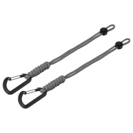 TOP-VIGOR Badge Lanyard with Hook 10 Inch, 2Pcs Braided Wrist Keychain Strap Adjustable Cord Lock for Keys Wallets Outdoors, Grey