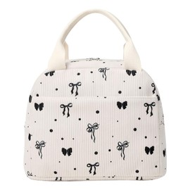 EDLMKM Insulated Lunch Bag for Women Kids, Chic Butterfly Bow Insulated Lunch Bag for Girls, Two-Meal Storage Space, for Women Her Wife Preppy Stuff