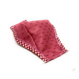 Maskara by BengC Slayer Pink Ombre Red Obi Trim ADULT Face Mask - Nose Wire Clip - Filter Pocket - 3D Fit