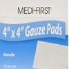 Medique Products 62012 Sterile Gauze Pads, 4-Inch By 4-Inch, 10