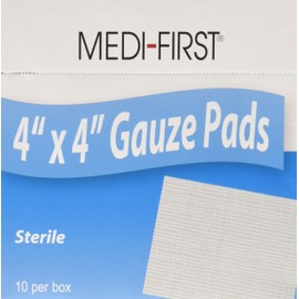 Medique Products 62012 Sterile Gauze Pads, 4-Inch By 4-Inch, 10 Per Box, White
