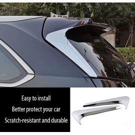 KELEIMAI Car Accessories Fit For Toyota Highlander 2014 2015 2016 2017 2018 2019 Side Rear Window Spoiler Wing Cover Trims (Glossy Chrome Style) ABS 2 PCS