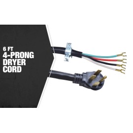 Coleman Cable Southwire 50-Amp 4-Wire Range Power Cord; 6-Foot; 6'; Black; 6 Ft, 90468808