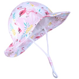 Durio Baby Girl Sun Hats UPF 50+ Cute Baby Sun Hat Summer Beach Baby Girl Hats Sun Protection Infant Sun Hats A Pink Flamingo 6-12 Months