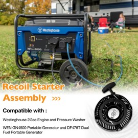 HQPASFY Recoil Starter Assembly Compatible with WGen3600 WGen3600DF WGen3600c WGen3600v and More Portable Generator and Powerhorse 212cc Engine