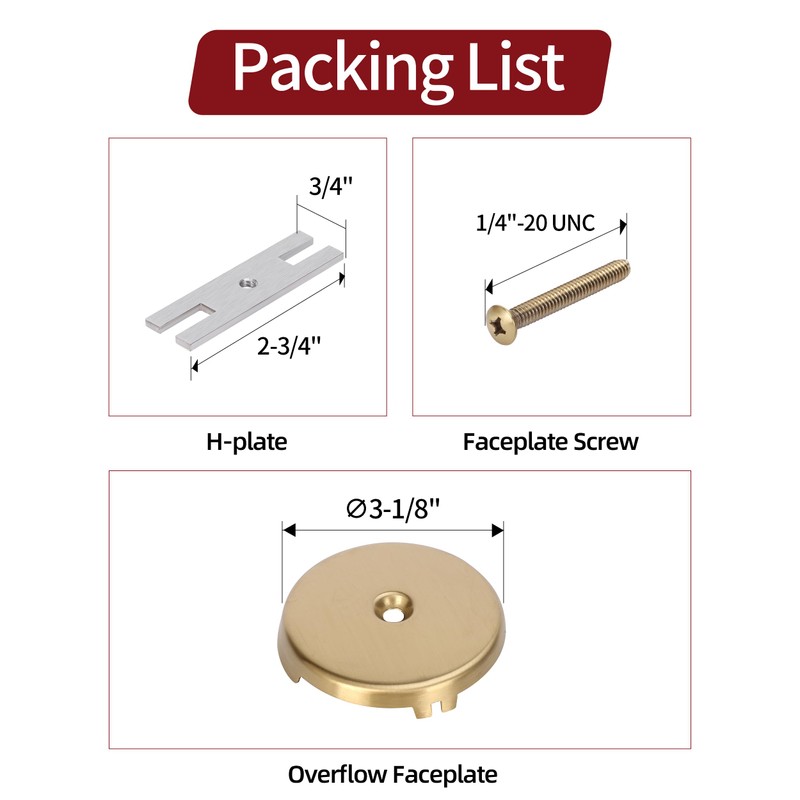 PRIMSOPH One Hole Overflow Faceplate Tub Drain Trim Kit Conversion