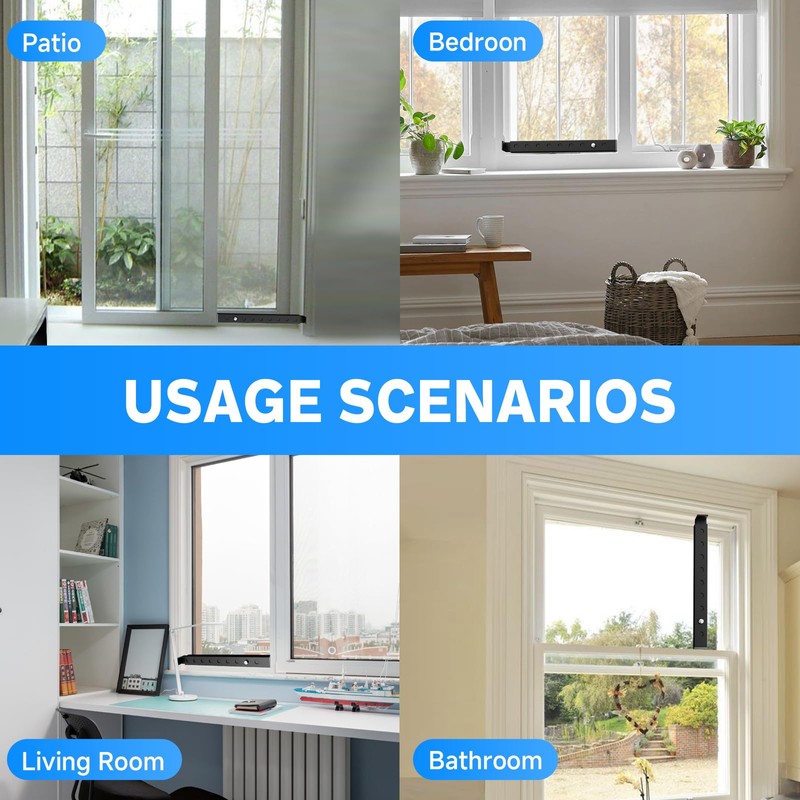 ZhouDaShu Adjustable Window Lock Bars Vertical, Small Window Bars Security