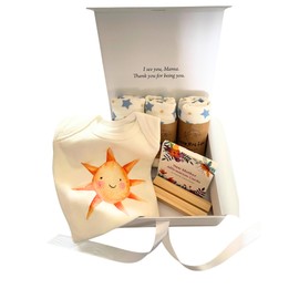 New Mom Gift - Newborn Mother Gifts, New Mom Gift Set, Baby Shower Gifts for Mom, Postpartum Gifts for Mom, Pregnancy Gift Set, Mom to be Gift (Sun Bodysuit (0-3 Months))