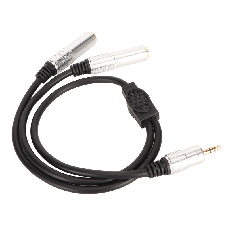 3.5mm to Dual 6.35mm Cable Male to Dual Female Plug