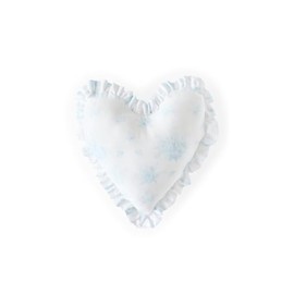LOVESHACKFANCY Women's Heart Ruffle Pillow, Bluebell, One Size