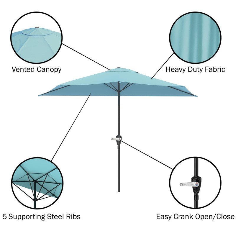 Half Umbrella Outdoor Patio Shade - 9 ft Patio Umbrella