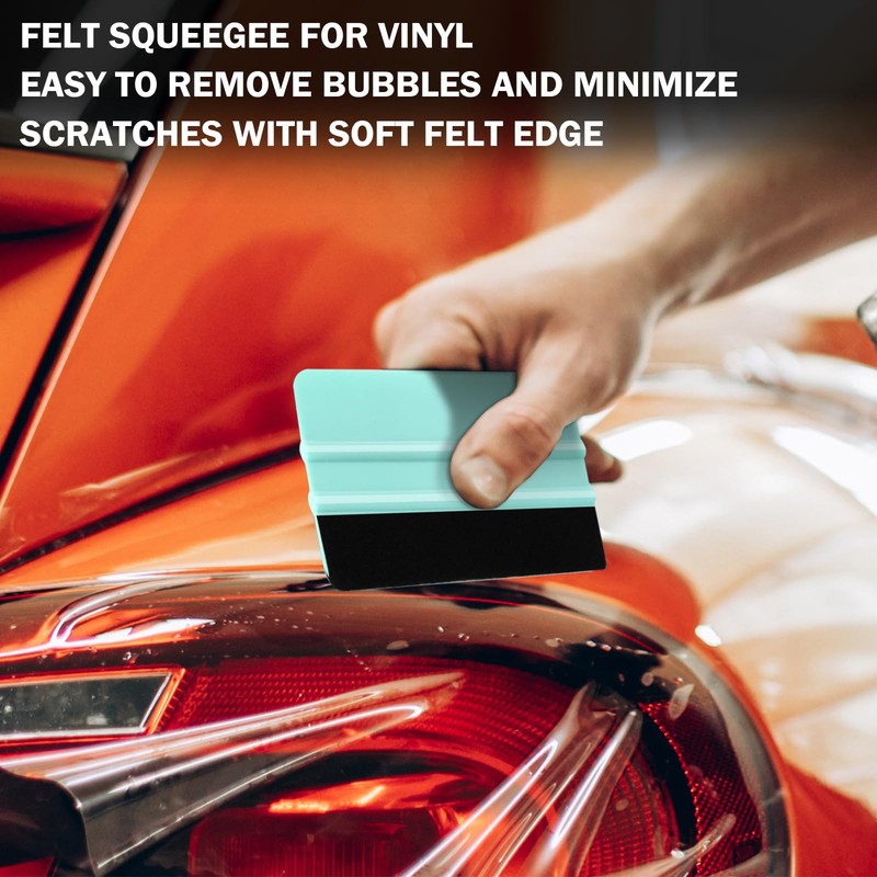 WRAPXPERT Felt Squeegee,10cm Vinyl Wrap Squeegee Tool,Teal Squeegee for Vinyl,Window
