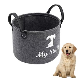 GZGRYTRC Dog Toy Box, Pet Toys in Cute Prints Collapsible Storage Basket for Organizing Ideal for Home and Living Spaces for Pet Owners and Dog Lovers