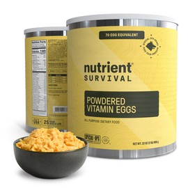 70 Egg Equivalent Nutrient Survival Vitamin Powdered Eggs Blend, Freeze Dried Prepper Supplies & Emergency Food Supply, 33 Essential Nutrients, Gluten Free, Shelf Stable Up to 25 Years