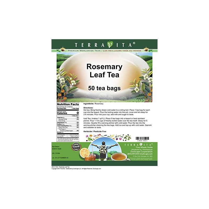 Rosemary Leaf Tea (50 tea bags, ZIN: 511554) - 3