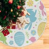 Moudou Easter Tree Skirt Easter Bunny Eggs Xmas Tree Skirts