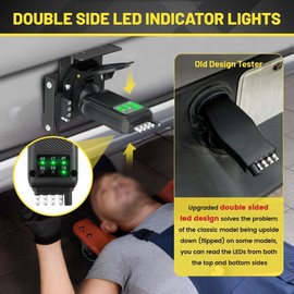 Oyviny 3-in-1 Trailer Plug Tester 4/5 Pin Flat & 7 Pin Trailer Light Tester with Double-Sided LED Indicators, 5 Way & 7 Way RV Trailer Connector Tester, Not Suitable for Vehicle with Lamp Out Sensor