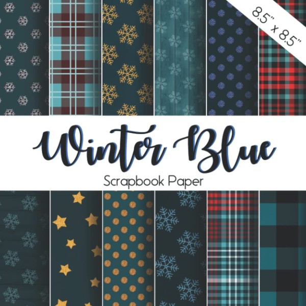 WINTER BLUE Scrapbook Paper: Simple winter season double sided paper