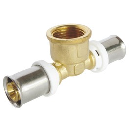 SOMATHERM FOR YOU - / 5722-16-15-16 - Té Tube Diameter 16 Multilayer Crimping - Female 15/21 (1/2 Inch) in the Centre Connect a Multilayer Pipe Diameter 16