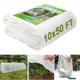 Plant Covers Freeze Protection,1.0oz/yd² Heavy Duty Plant Blanket,Freeze Protection Plant Blankets,Freeze Cloths for Plantscolor: White, size: 10x50ft, Weight: 180 g/m²