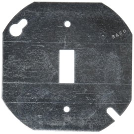 Hubbell 729 Raco Flat Octagon Cover with Toggle Switch, 4"