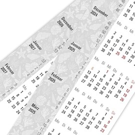 Truento Calendar "Maritim" for 2 Years (2025 & 2026) - Suitable for 3-Month Desk Calendar with Twist Mechanism