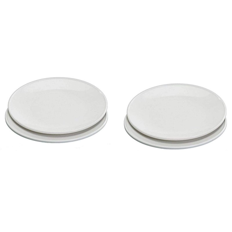 Nordic Ware Microwave Everyday Dinner Plates, Set of 4, white,