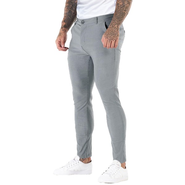 GINGTTO Men's Chino Trousers Skinny Chino Trousers Casual with Stretch