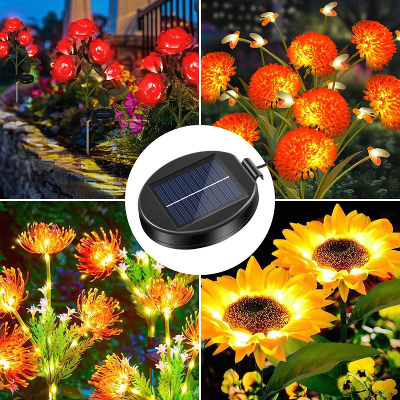 HELESIN Solar Lights Replacement Parts 2 Pieces, 8 Different Light