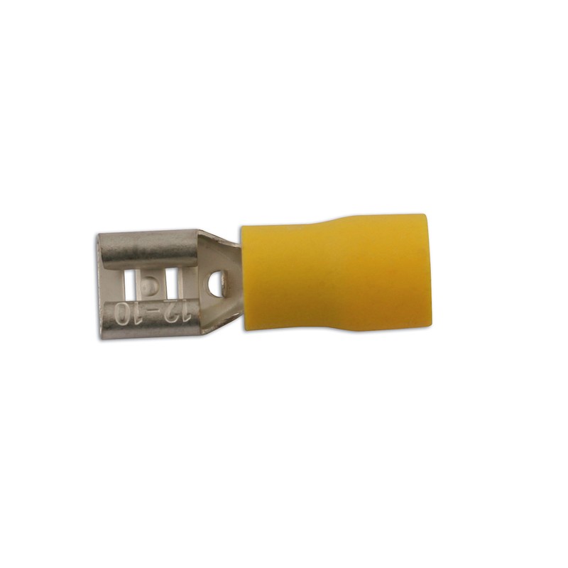 Connect 30211 9.5mm Female Push-On - Yellow (Pack of 100)