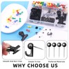 Glarks 310 Pieces 5 Styles Black Push Pins Set, Thumb