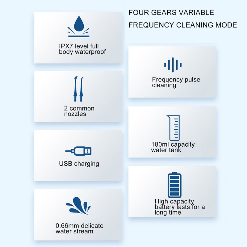 Portable Electric Dental Oral Irrigator Waterproof Food Residues Removal Teeth