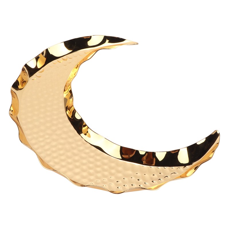 Serving Platter Zinc Alloy Fruit Plate Contemporary HalfMoon Shape Tableware
